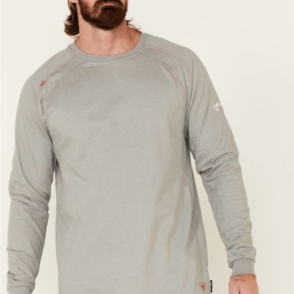 ARIAT MEN'S KNIT FIRE RESISTANT WORK CREW LONG SLEEVE XL-Tall EUC